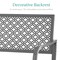 Best Choice Products Indoor Outdoor Steel Garden Bench w/ Geometric Backrest, Foot Levelers
